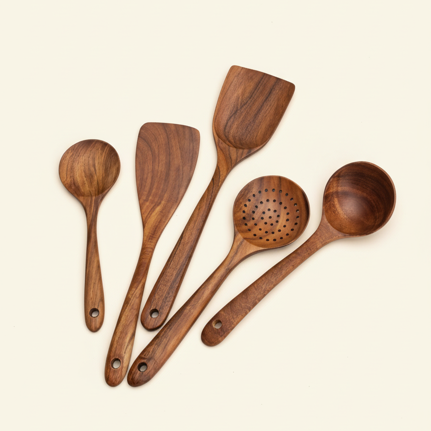 Teakhouten Keukentoolset