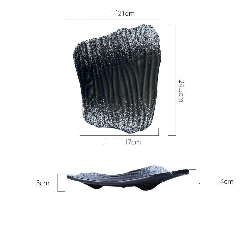 Elegante Porseleinen Serveerschaal Met Organische Vorm