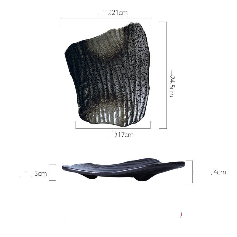 Elegante Porseleinen Serveerschaal Met Organische Vorm