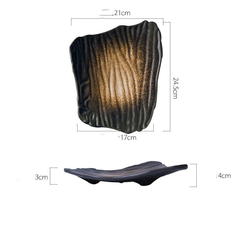 Elegante Porseleinen Serveerschaal Met Organische Vorm