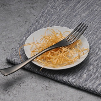 5-Delige Set Zwart Roestvrijstalen Bestek Koreaans Serviesdesign.