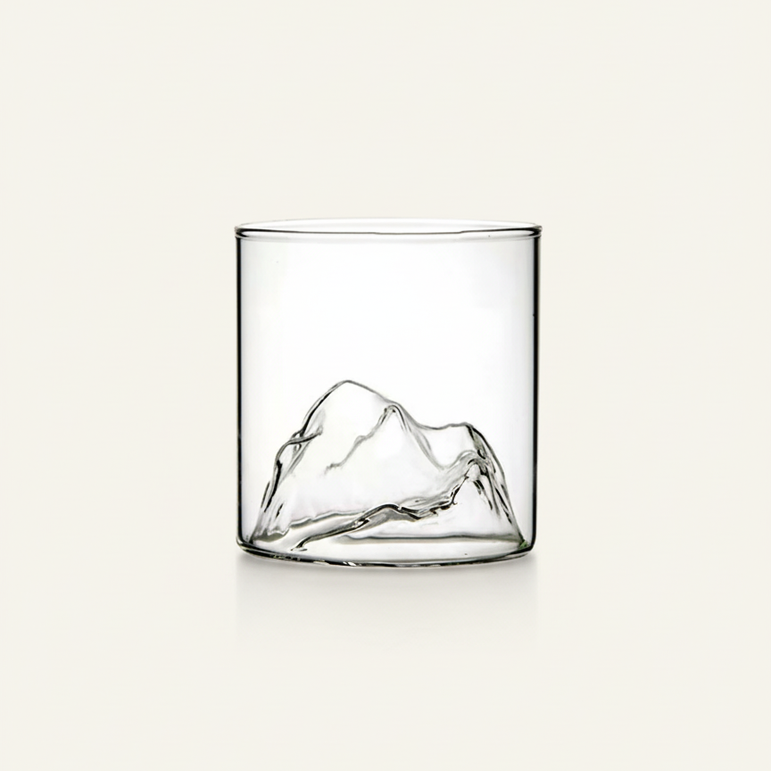 Handgeblazen Designglas met 3D-Gebergte