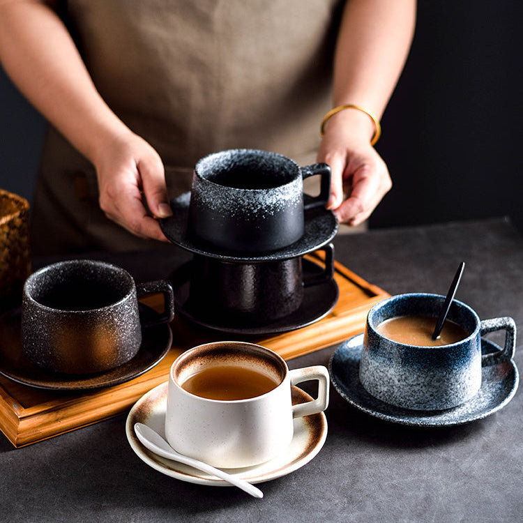 Japandi Keramische Theekop & Schotel Set