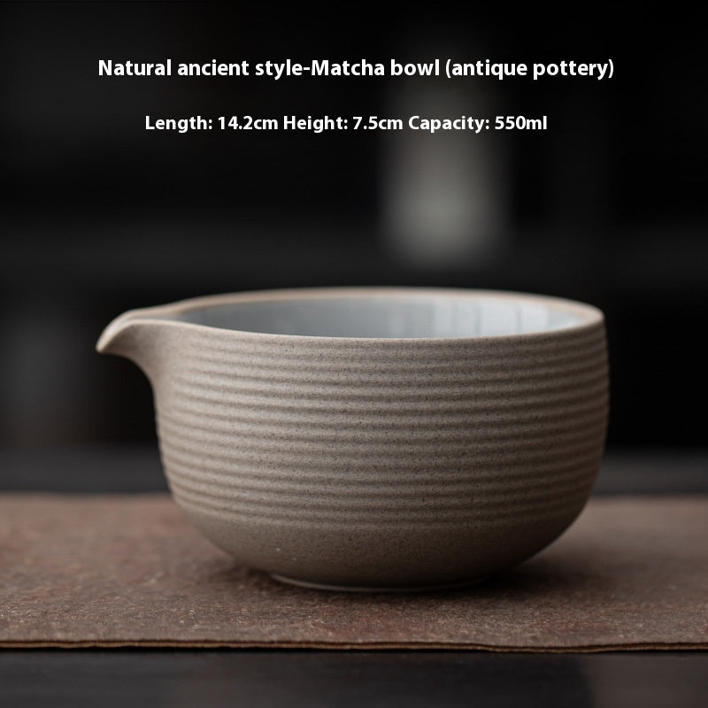 Natuurlijke Antiek-Stijl Matcha-Set Voor Thuisgebruik