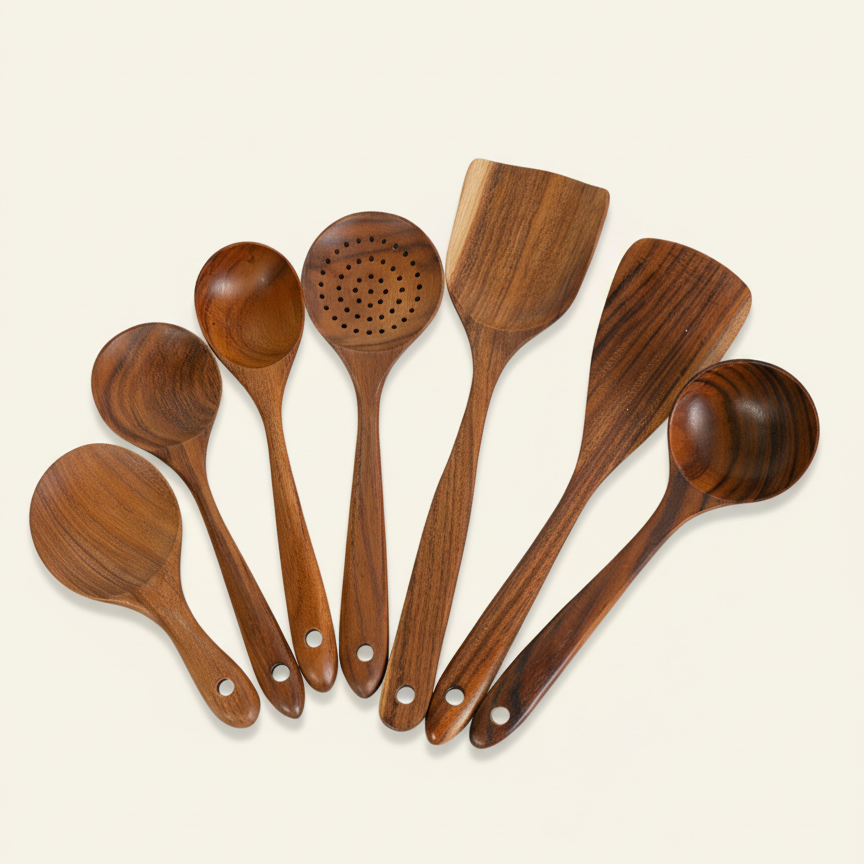 Massief Teakhouten Keukengerei