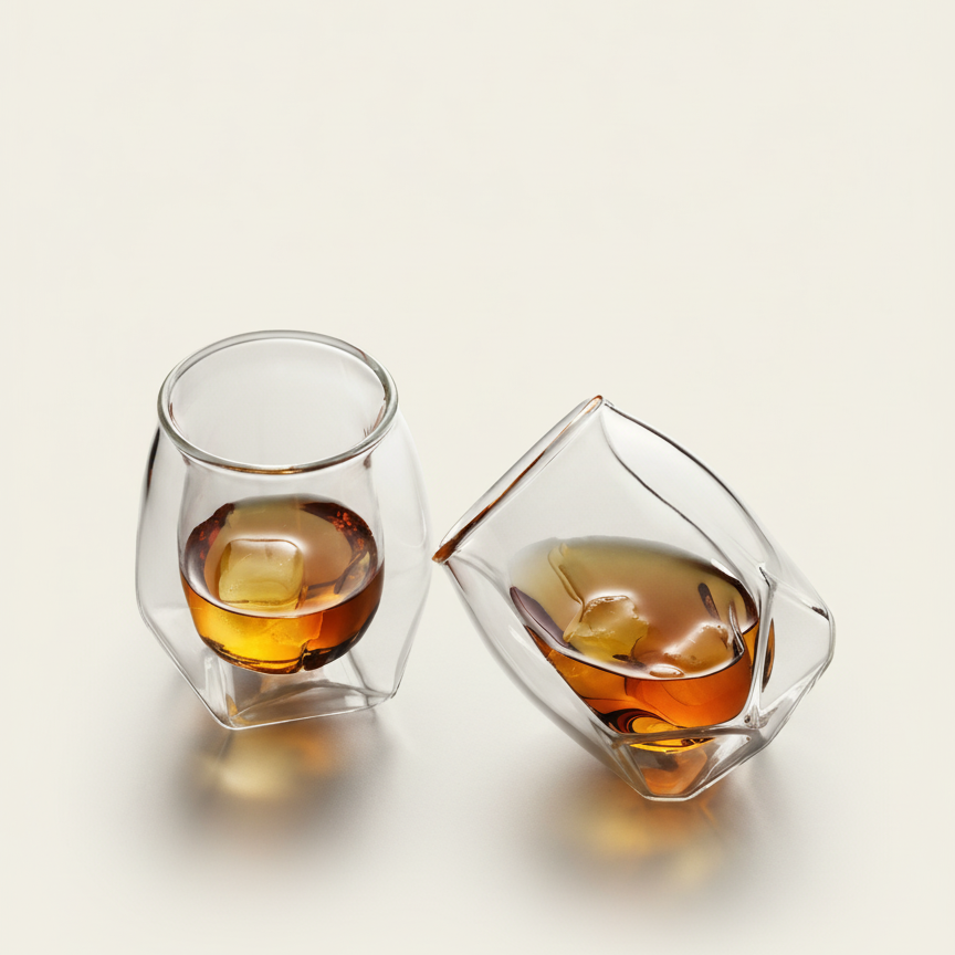 Handgemaakte Dubbelwandige Whiskeyglazen