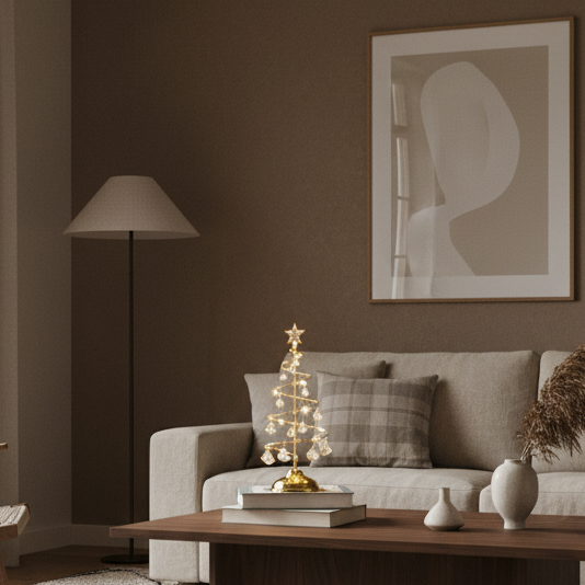 Kristallen Kerstboom Tafellamp Met LED Licht