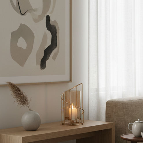 Romantische Glazen Kandelaar