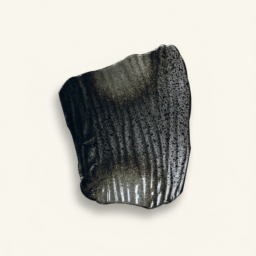 Elegante Porseleinen Serveerschaal Met Organische Vorm