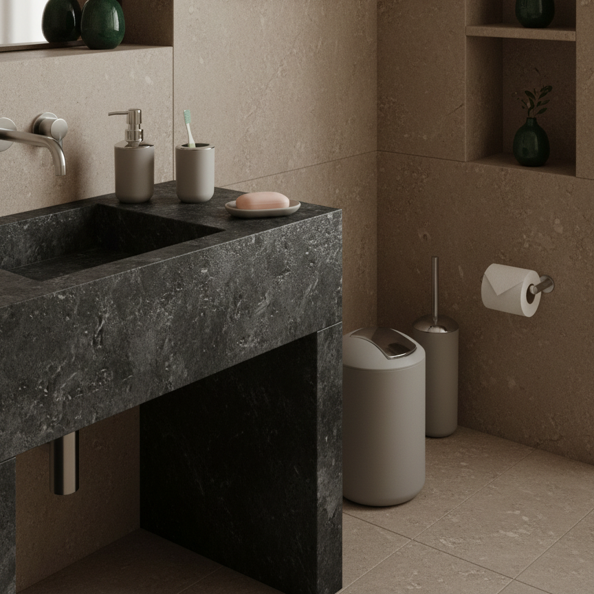 Minimalistische 6-Delige Badkamerset