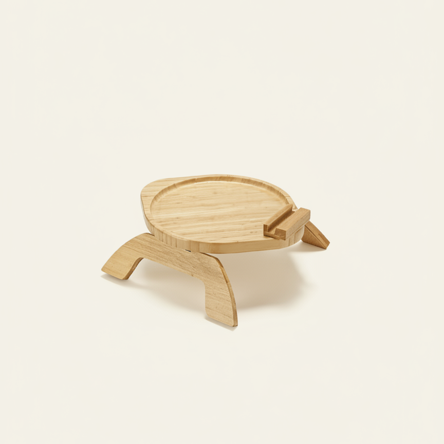 Bamboe Sofa Tray Met Inklapbare Poten