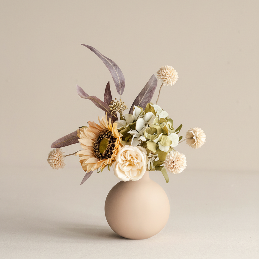 Sfeervol Boeket Met Keramische Vaas