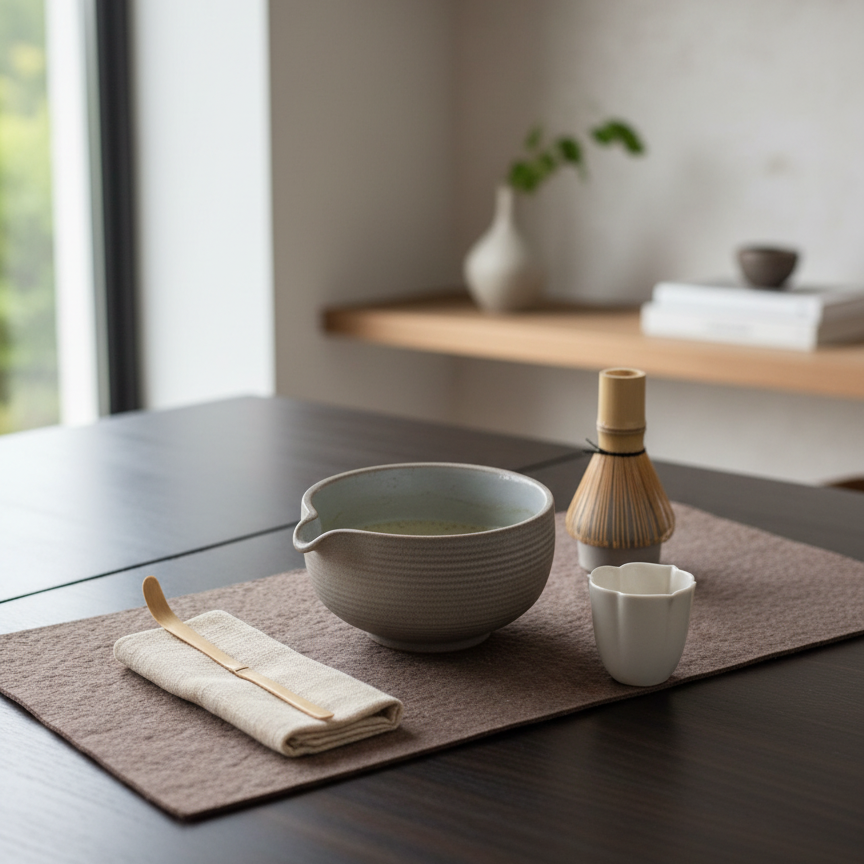 Natuurlijke Antiek-Stijl Matcha-Set Voor Thuisgebruik