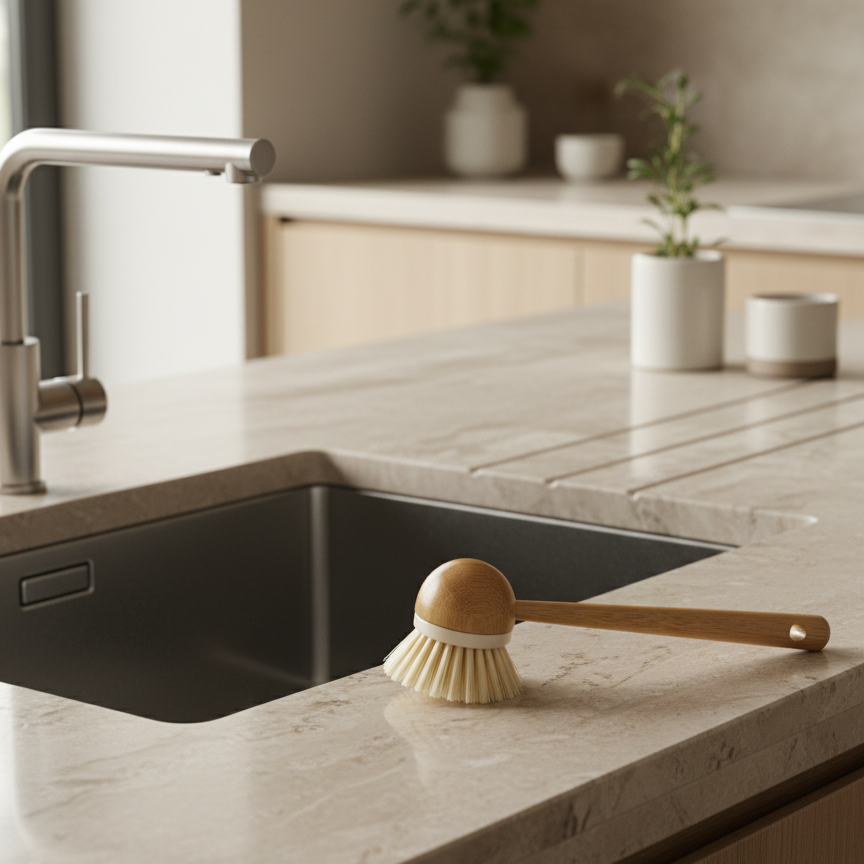 Bamboe Afwasborstel Met Natuurvezels