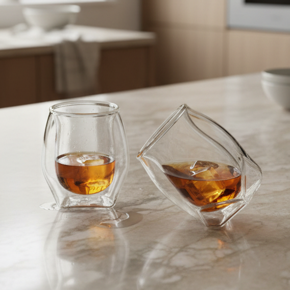 Handgemaakte Dubbelwandige Whiskeyglazen