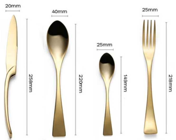 5-Delige Set Zwart Roestvrijstalen Bestek Koreaans Serviesdesign.