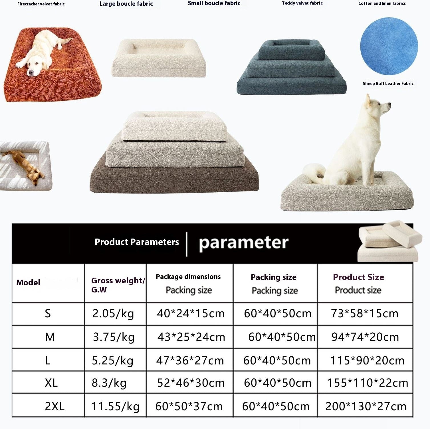 Orthopedisch Bouclé Hondenbed