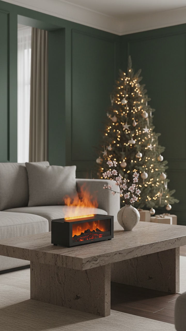 Flame Aroma Diffuser – Warme Sfeerverlichting & Essentiële Olie Vernevelaar